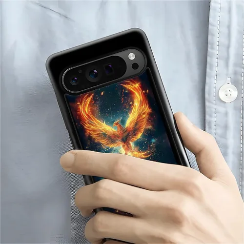 Vista 1721 de Compatible con Google Pixel 4A 5G Mobile Case Creative Acrylic Panel trasero Silicona Protección Grip especialmente diseñado para Google Pixel 4A 5G