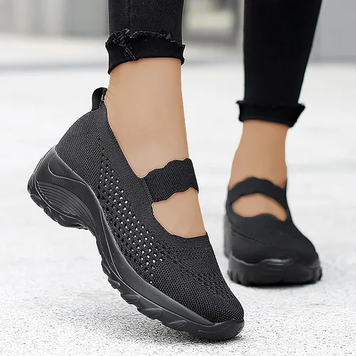 Vista 2 de JWSVBF Zapatos deportivos de tacón para mujer, sandalias minimalistas con diamantes de imitación, tacón trenzado, zapatos casuales, unisex, a