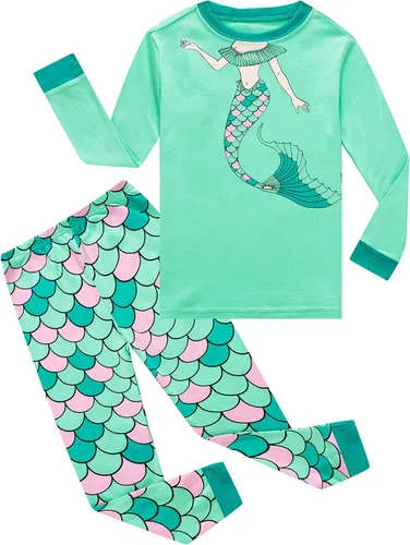 Vista 11 de Family Feeling - Conjunto de pijama de 2 piezas para niños y niñas pequeños, ropa para dormir 100 % algodón