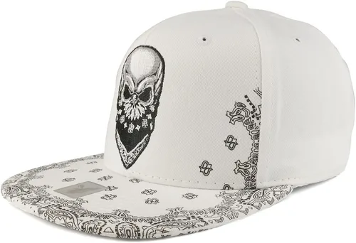 Vista 2 de Trendy Apparel Shop Bandana de calavera bordada con estampado de cachemira