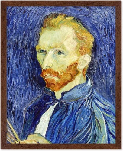Vista 43 de Poster Master Póster clásico de Van Gogh, impresión impresionista vintage, regalo para artista, pintor, autorretrato, sombrero de paja, dibujo
