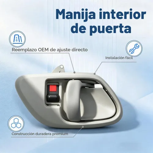 Vista 4 de Un par de manijas de puerta interior con kit de bisel de repuesto 15708043 15708044 compatible con Chevy Chevrolet GMC Truck 1995-2002 C1500 C2500