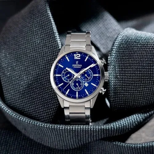 Vista 2 de Festina F203437 - Reloj cronógrafo de cuarzo para hombre con correa de acero inoxidable
