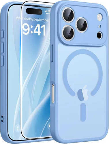 Vista 28 de FNTCASE - Funda para iPhone 16 Pro: magnética, mate, translúcida, de grado militar, protectora contra caídas, resistente, fina, duradera y a prueba