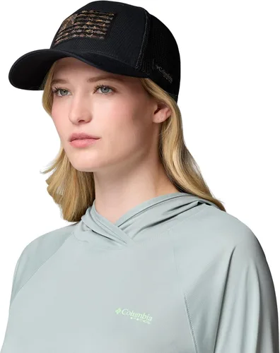Vista 295 de Columbia Gorra de bola de malla Bandera antigua de malva/blanco/pescado