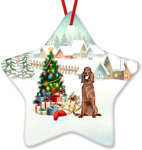 Vista 92 de Prezzy Airedale Terrier - Adorno para decoración de árbol de Navidad, regalos lindos para amantes de los perros, para familiares y amigos, nuevo