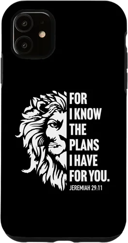 Vista 8 de Jeremiah 29:11 Christian Bible Verse Lion Graphic Case for iPhone 16