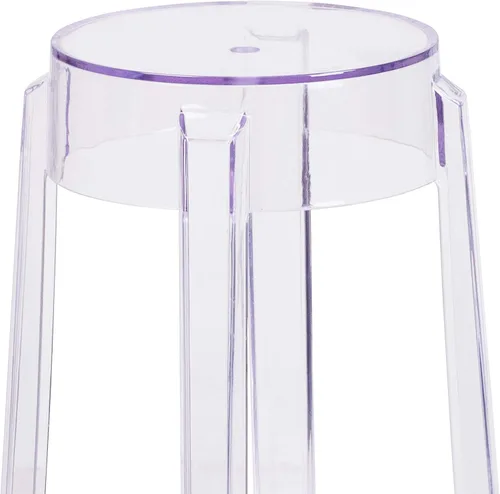Vista 6 de Flash Furniture Taburete Laney de altura de mostrador transparente de 25.75 pulgadas