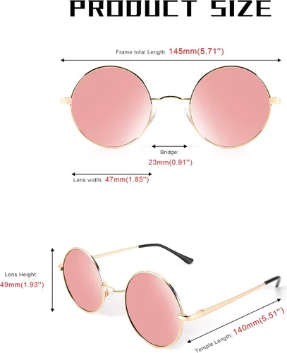 Vista 6 de FEISEDY Gafas de sol Steampunk retro redondas polarizadas mujeres hombres gafas de metal B2528