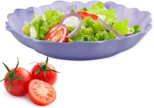 Vista 4 de Supreme Housewares Cuenco de melamina en forma de pétalo de lavanda, cuenco con diseño floral sin BPA para ensalada, fruta, pasta o entretenimiento