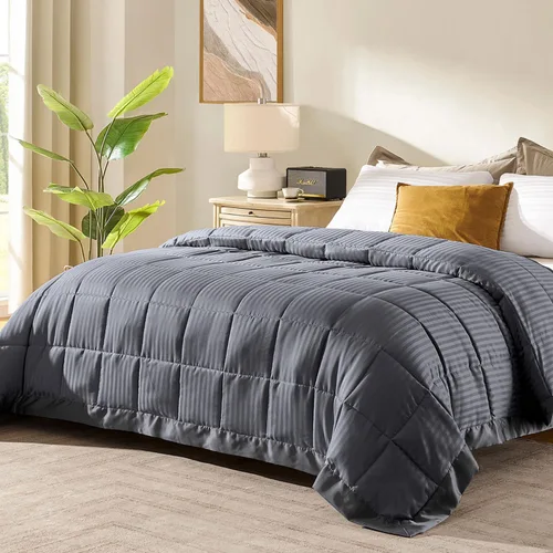 Vista 26 de downluxe - Manta de tamaño King con ribete satinado, edredón ligero alternativo para todas las estaciones, lavable a máquina