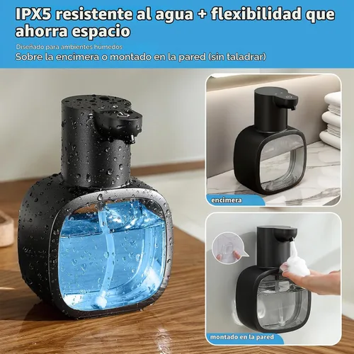 Vista 6 de Dispensador automático de jabón espumoso, 17oz/500ml recargable sin contacto con 4 niveles ajustables e IPX5 resistente al agua - pantalla de nivel