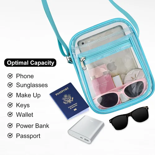 Vista 4 de USPECLARE Clear Bag for Stadium Events Clear Messenger Bag for Men and Women