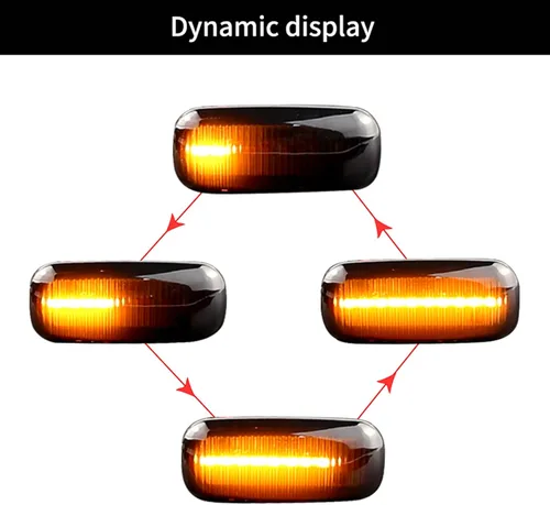 Vista 2 de 2 luces LED de señal de giro SMD de flujo dinámico secuencial, color ámbar, compatible con Audi A3 S3 8P A4 RS4 S4 B8 B7 B6 A6 S6 RS6 C5 C7