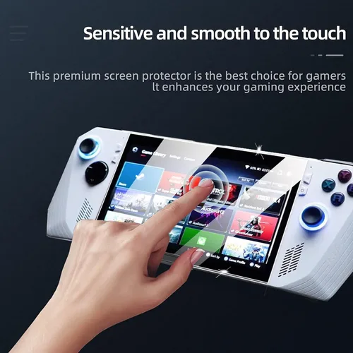 Vista 2 de Protector de pantalla compatible con ROG Ally, [2 unidades] Película protectora de pantalla de vidrio templado 9H compatible con juegos portátiles