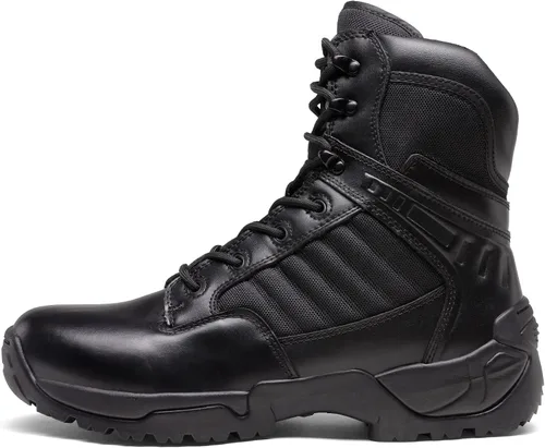 Vista 4 de NORTIV 8 Men's Side Zipper Military Tactical Work Boots Leather Motorcycle Combat Boots