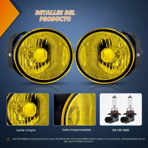 Vista 2 de Conjunto de luces antiniebla Nilight Compatible con Nissan Maxima 2000 2001 Sentra 2002 2003 y Frontier 2004 Xterra Lámparas de lente ámbar