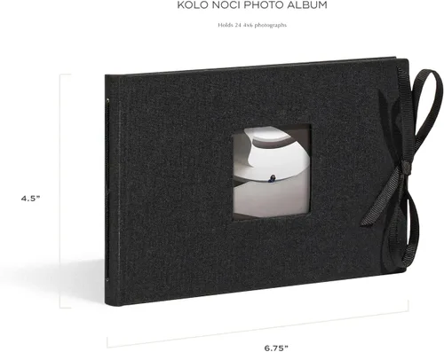 Vista 2 de Kolo Noci - Álbum de fotos pequeño de 4 x 6 pulgadas, con capacidad para 24 fotos, ideal para bodas y libros de bebé, color negro