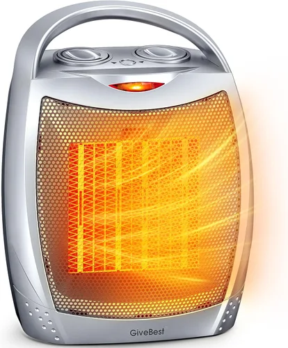 Vista 11 de Calentador ambiental portátil eléctrico, calentador de cerámica con termostato de 1500 W/750 W, calienta hasta 200 pies cuadrados en minutos, seguro