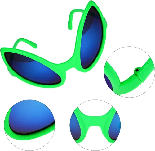 Vista 4 de Bememo 6 lentes de sol de plástico verde para adultos y niños, regalos de fiesta