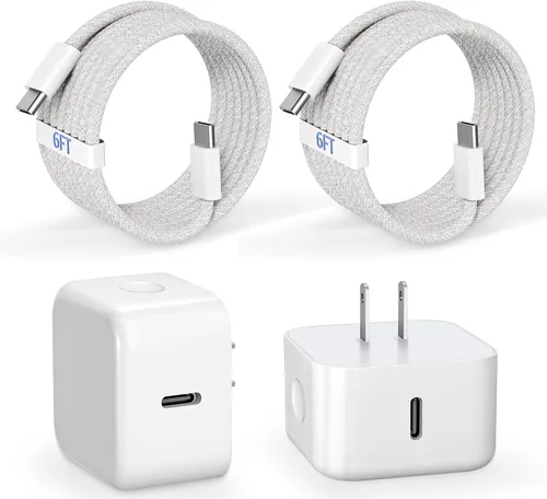 Vista 14 de Cargador rápido USB C para iPhone de 20 W con cable USB C a Lightning y cable compatible para iPhone 14/13/12/11/XS/XR/X/iPad 1Pack USB C Wall
