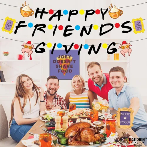 Vista 3 de KatchOn, Cartel de regalo de amigos felices – grande de 10 pies, sin bricolaje Decoraciones de amigos para fiestas de regalos de amigos felices