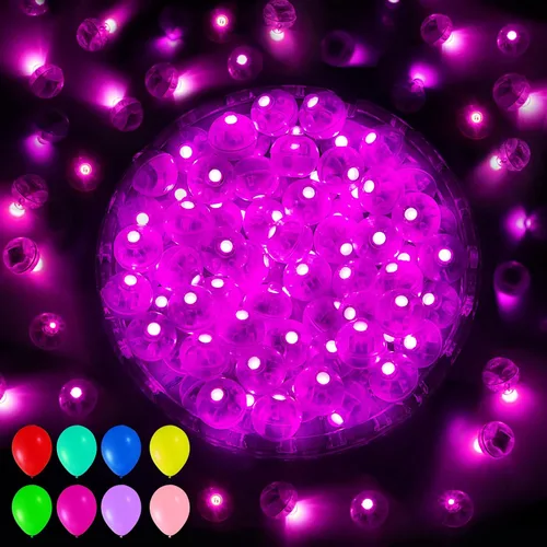 Vista 16 de Aogist 50 Piezas Luces para Globos Azules con Aro para Colgar, Mini Lámpara de Bola Redonda Pequeña Luz LED para Linternas de Papel y Vidrio