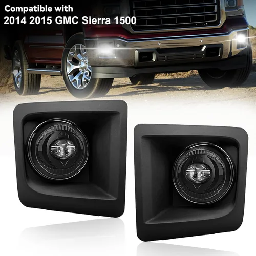 Vista 2 de Shocklight Luces antiniebla LED para parachoques delantero, compatibles con GMC Sierra 2014 2015 1500 W/interruptor y arnés de cableado