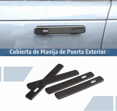 Vista 9 de 4 unids fibra de carbono ABS cromo para Land Rover Range Rover VELAR 2017 2018 coche exterior puerta manija accesorios
