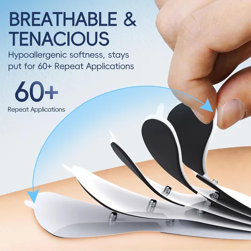 Vista 7 de Comfytemp Unidad TENS inalámbrica estimulador muscular para terapia de alivio del dolor, alivia la ciática máquina TENS recargable para el manejo