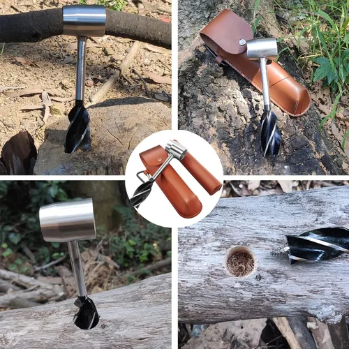 Vista 7 de Scotch Eye Auger - Taladro de madera, herramienta de colonos de supervivencia para Bushcrafters, camping, clavija de madera al aire libre