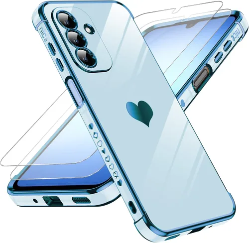 Vista 57 de LeYi Funda para Motorola-G 2025: Love Heart Plating Luxury, Negro