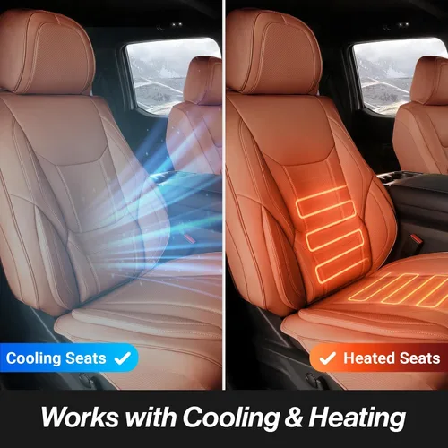 Vista 5 de Coverland Fundas de asiento de automóvil personalizadas compatibles con Toyota Solara Convertible 2004-2008, cubierta impermeable de espuma Marrón