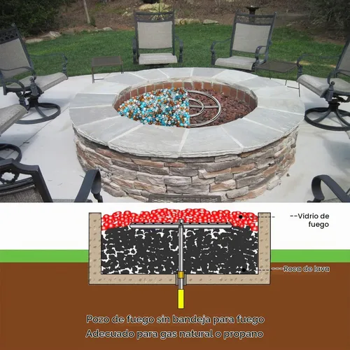 Vista 7 de Stanbroil 12 Inch Round Fire Pit Burner Ring for Natural Gas & Propane