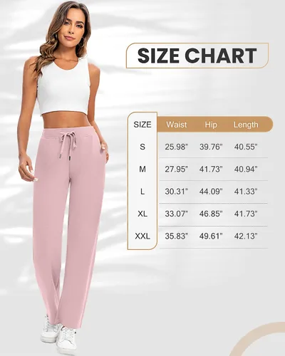 Vista 6 de Locoowai Paquete de 2 pantalones deportivos casuales de pierna ancha para mujer, con cordón en la cintura, holgados, pantalones de yoga sueltos