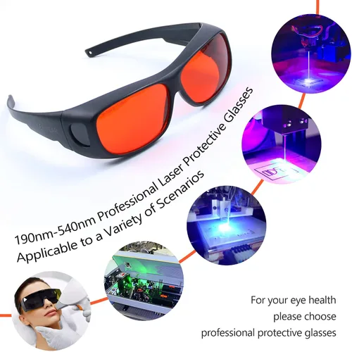 Vista 7 de JILERWEAR gafas protectoras profesionales del laser 190nm-540nm, se pueden utilizar para el grabado del laser, retiro del punto de la belleza