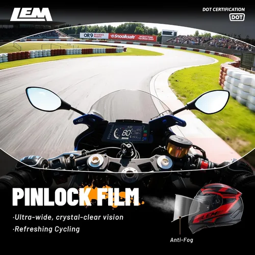 Vista 7 de LEM Cascos de motocicleta de cara completa, cascos para hombres, con certificado DOT, PINLOCK y DVS de doble visión, casco de motocicleta de calle