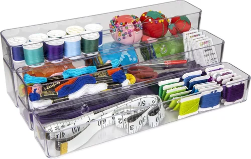 Vista 4 de ArtBin 6959AG - Organizador de pared y escritorio 2 en 1, organizador de escritorio para montar en pared de estadio, transparente, 1 organizador