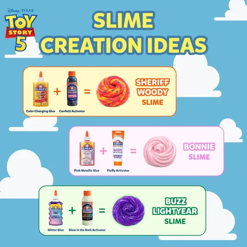 Vista 2 de Elmer's Infinity and Beyond Slime Kit con personajes de Toy Story, suministros de slime, pegamento de color, slime esponjoso, kit de 10 piezas