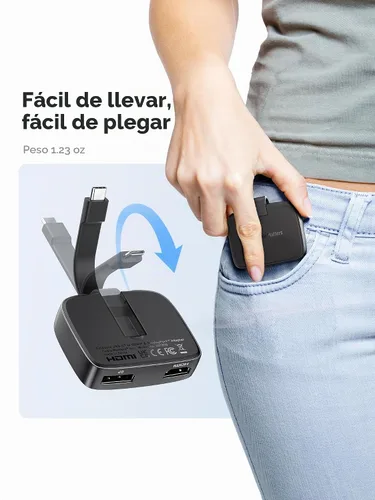 Vista 2 de Cable Matters Adaptador portátil USB C a HDMI y DisplayPort