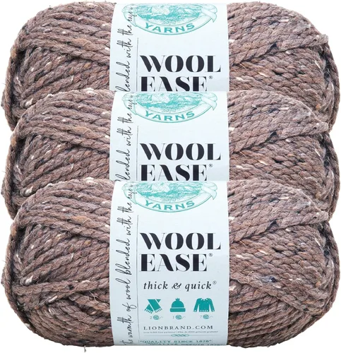 Vista 93 de Lion Brand Yarn - Ovillo de lana Wool-Ease Thick & Quick color fuerza aérea Super Bulky Wool Acrylic Blend Fiber for Soft Hats, Sweaters, Chunky