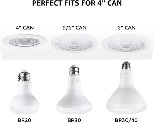 Vista 19 de TORCHSTAR Paquete de 8 bombillas LED BR20, luz de inundación para interiores R20, regulable, 7.5 W (50 W equivalente), UL y Energy Star, 3000 K