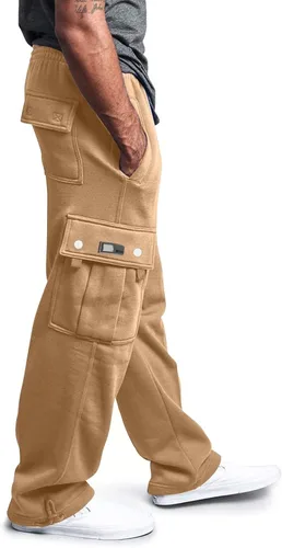 Vista 3 de LCMTWX Pantalones de entrenamiento para hombre, pantalones casuales para correr, deportivos, elásticos con bolsillos, pantalones atléticos de ajuste