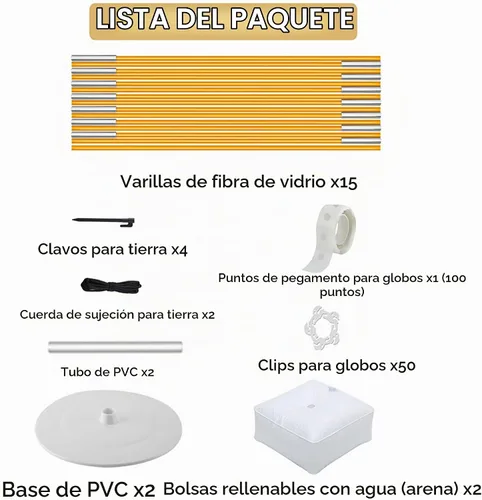 Vista 4 de Arco de globos, innovador kit de arco de globos resistente, soporte de arco de globos ajustable de 10 pies de ancho y 9 pies de alto con bases
