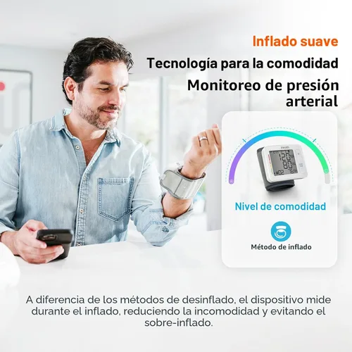 Vista 4 de iHealth Monitor de presión arterial de muñeca, máquina digital de presión arterial Bluetooth con pantalla grande y funda de transporte portátil