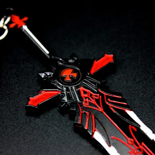 Vista 5 de retsamradassaT Genshin Impact Diluc Wolf's Gravestone Metal Claymore Arma Espada Llavero RedBlack Standard