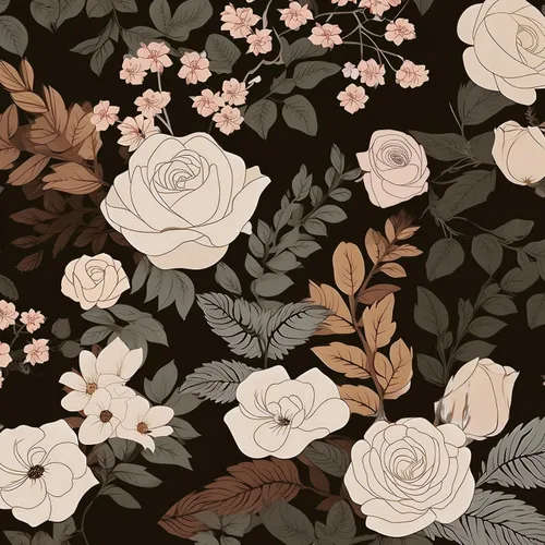 Vista 11 de Papel tapiz bohemio floral para despegar y pegar, papel de contacto vintage y naranja de 17.5 x 118 pulgadas, papel de pared moderno de flores Negro