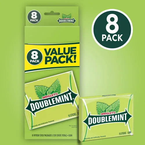 Vista 4 de Wrigley's Doublemint - Goma de mascar, 6 paquetes de valor (48 paquetes en total)