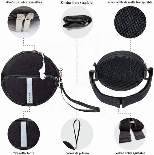 Vista 7 de Funda portátil para reproductor de CD, riñonera impermeable para reproductor de CD con correa de mano compatible