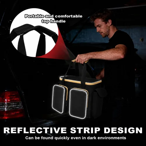 Vista 4 de Bolsa de transporte para inflador de neumáticos de 20 V MAX DCC020IB, almacenamiento de compresor de aire con cuatro bolsillos para kit de carga